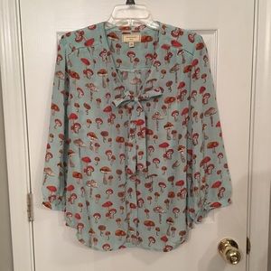 Anthro Moulinette Soeurs toadstool mushroom blouse